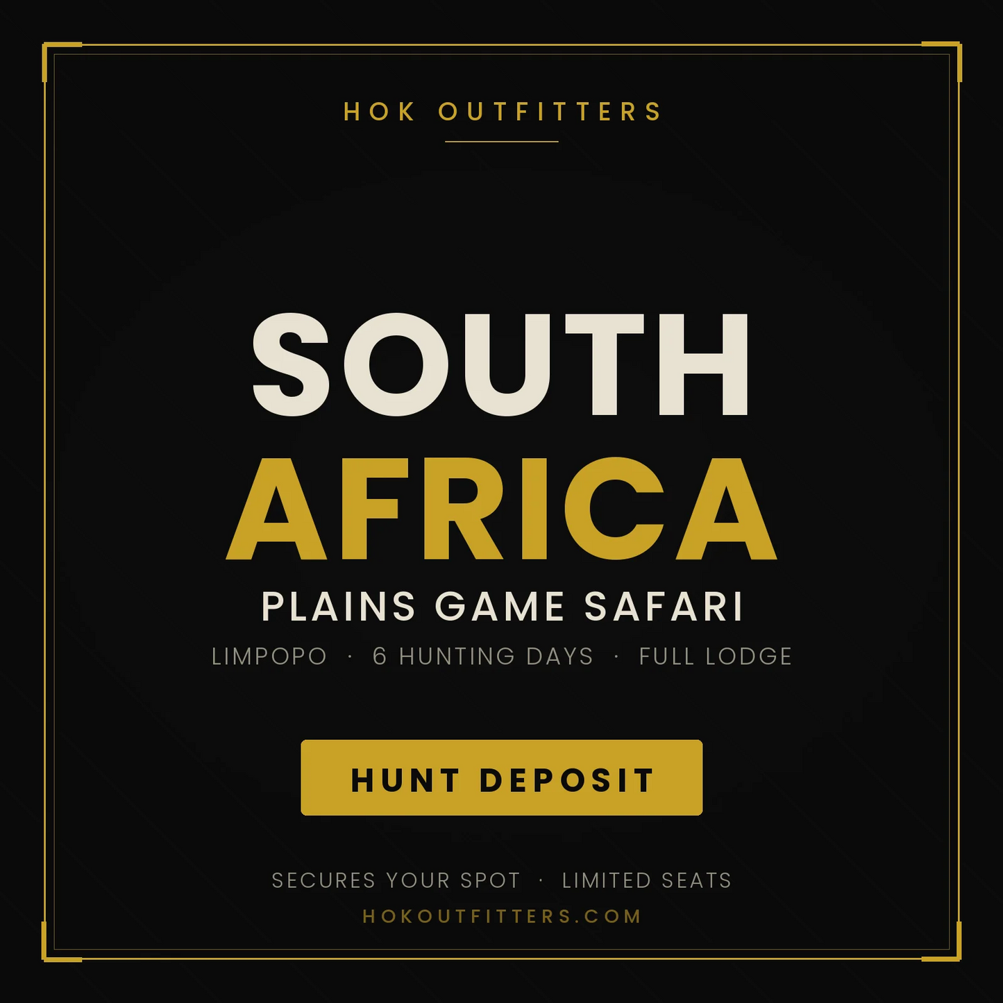 South Africa Plains Game Hunt — Booking Deposit